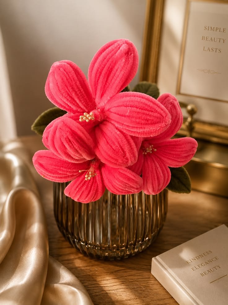 Coral Blooms Glass Pot