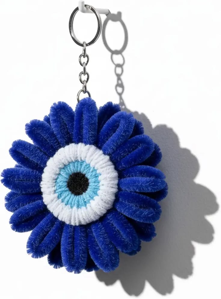 Evil Eye Flower Keyring