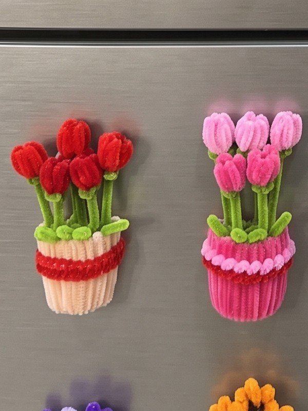 Flower Pot Fridge Magnet