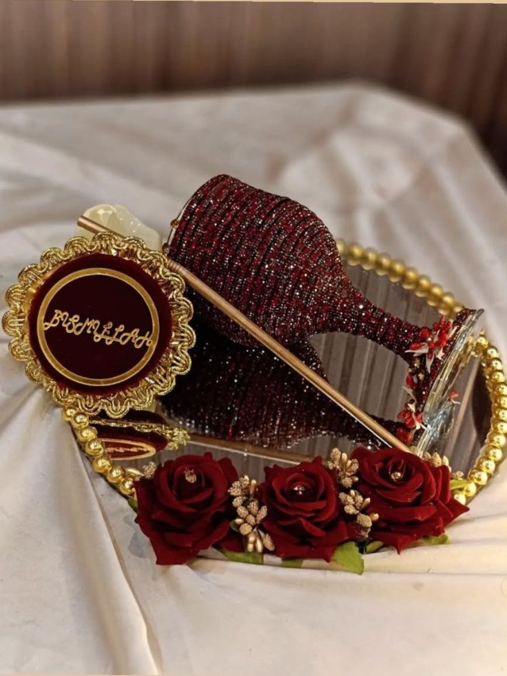 Maroon Nikkah Tray Set